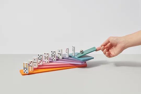 Project team reviewing outcomes and metrics